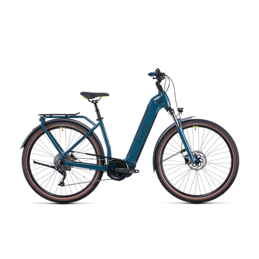 Cube Kathmandu Hybrid ONE 625 EasyEntry Hybrid Bike Teal 'n' Lime
