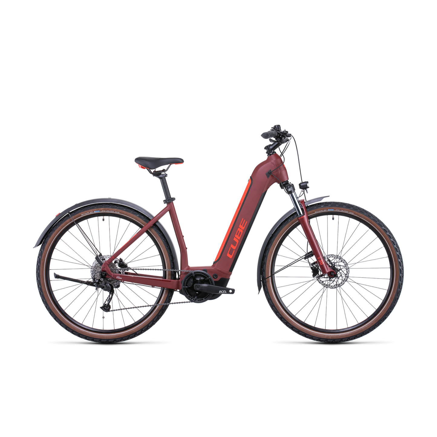 Cube Nuride Hybrid Performance 625 Allroad EasyEntry Electric Hybrid Bike Dark Red 'n' Red