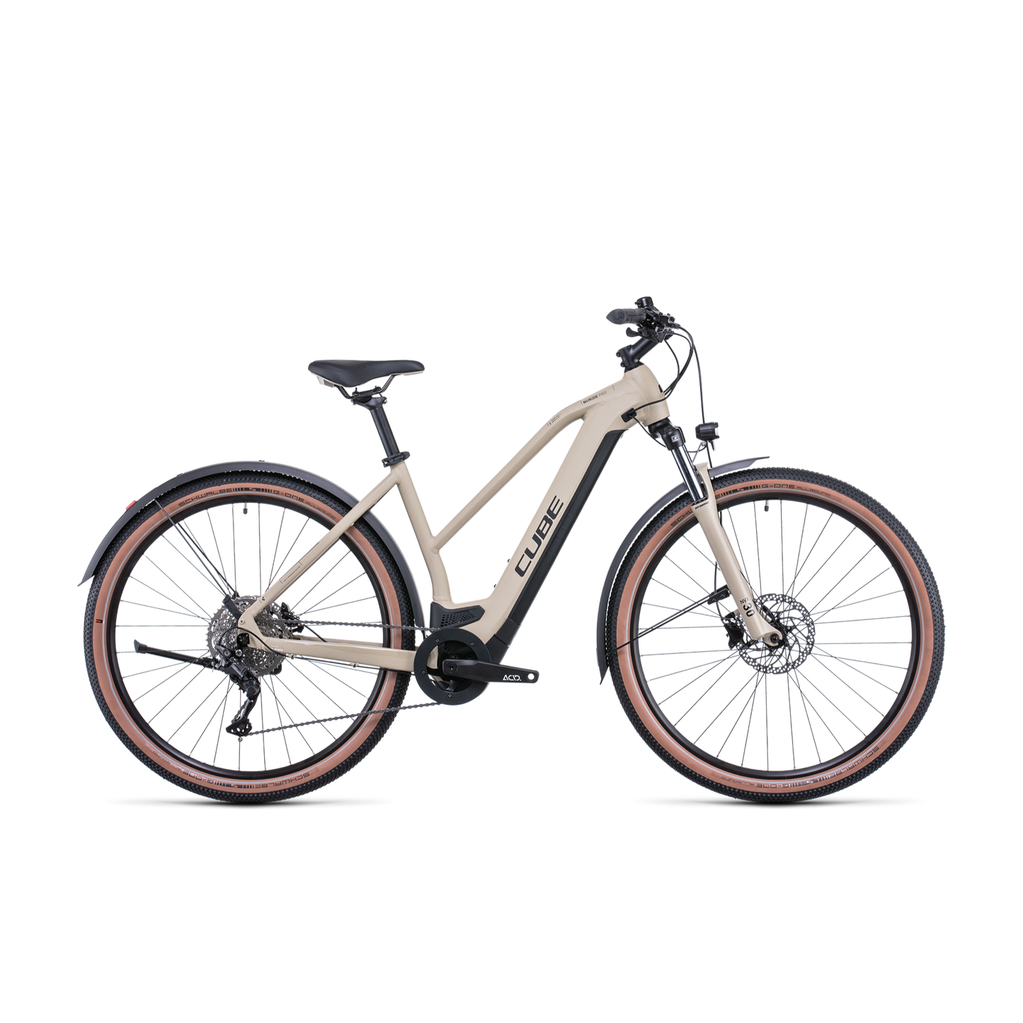 Cube Nuride Hybrid Pro 625 Allroad Trapeze Electric Hybrid Bike Desert 'n' Black