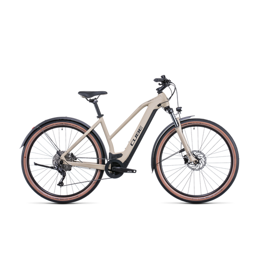 Cube Nuride Hybrid Pro 625 Allroad Trapeze Electric Hybrid Bike Desert 'n' Black