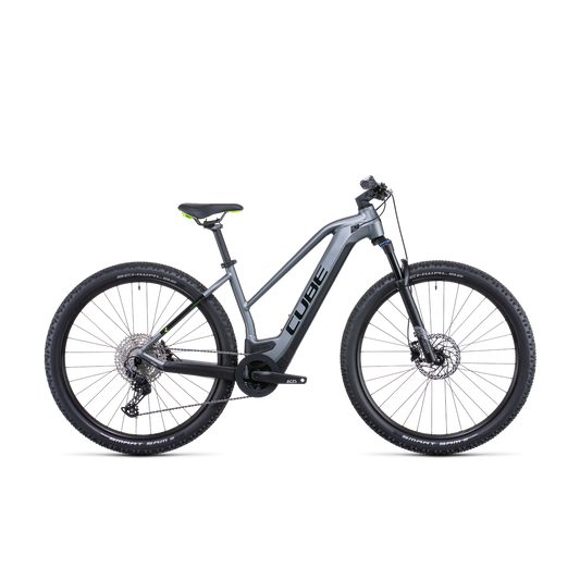 Cube Reaction Hybrid Pro 625 Trapeze Electric Hardtail Mountain Bike Flash Grey 'n' Green