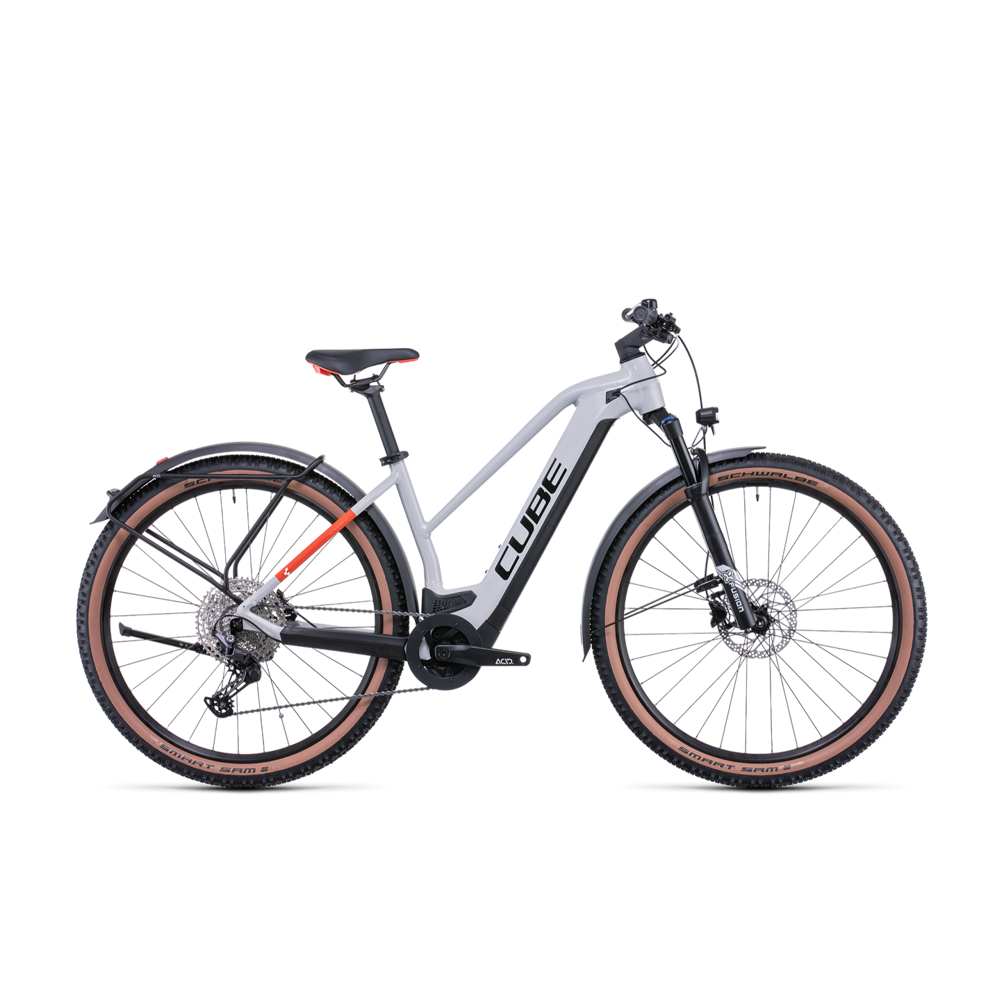 Cube Reaction Hybrid Pro 625 Allroad Trapeze Electric Hardtail Mountain Bike Grey 'n' Red