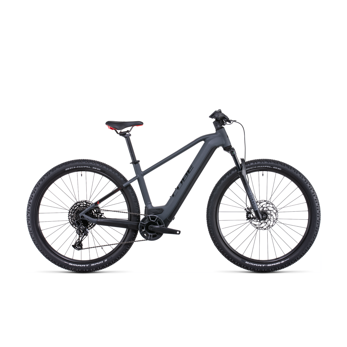Cube Reaction Hybrid EXC 750 Electric Hardtail Mountain Bike Grey 'n' Red