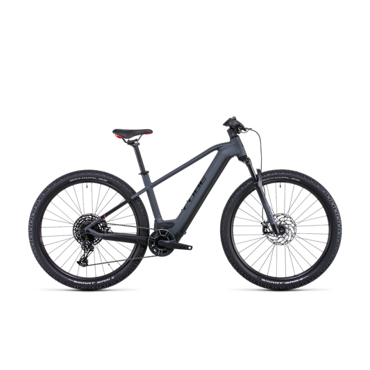 Cube Reaction Hybrid EXC 750 Electric Hardtail Mountain Bike Grey 'n' Red
