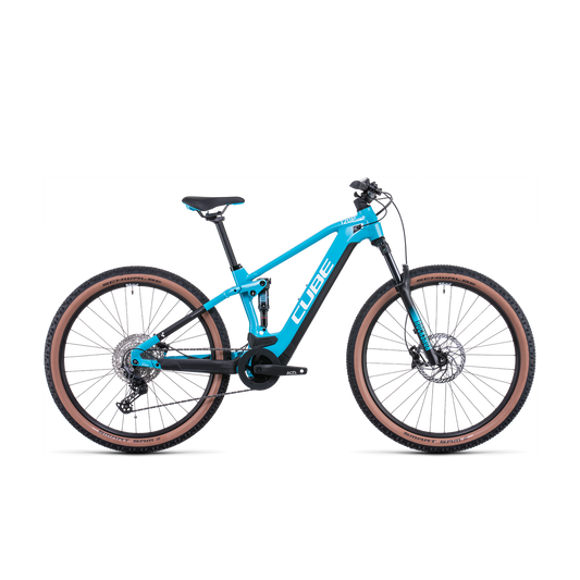Cube Stereo Hybrid 120 Pro 625 Electric Dual Suspension Mountain Bike Sky Blue 'n' White