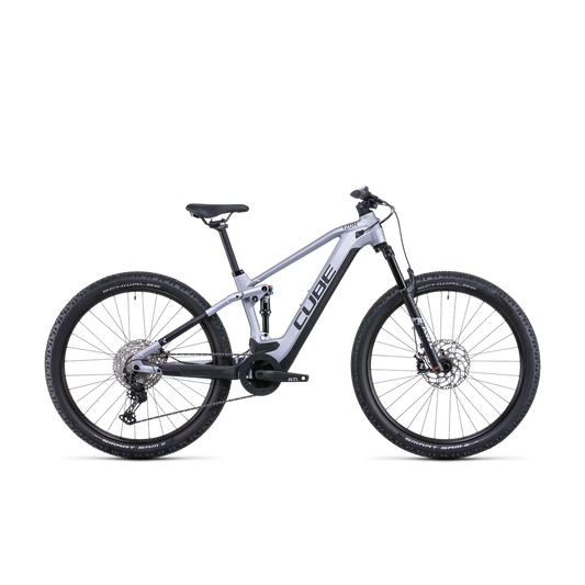 Cube Stereo Hybrid 120 Race 625 Electric Dual Suspension Mountain Bike Polar Silver 'n' Black