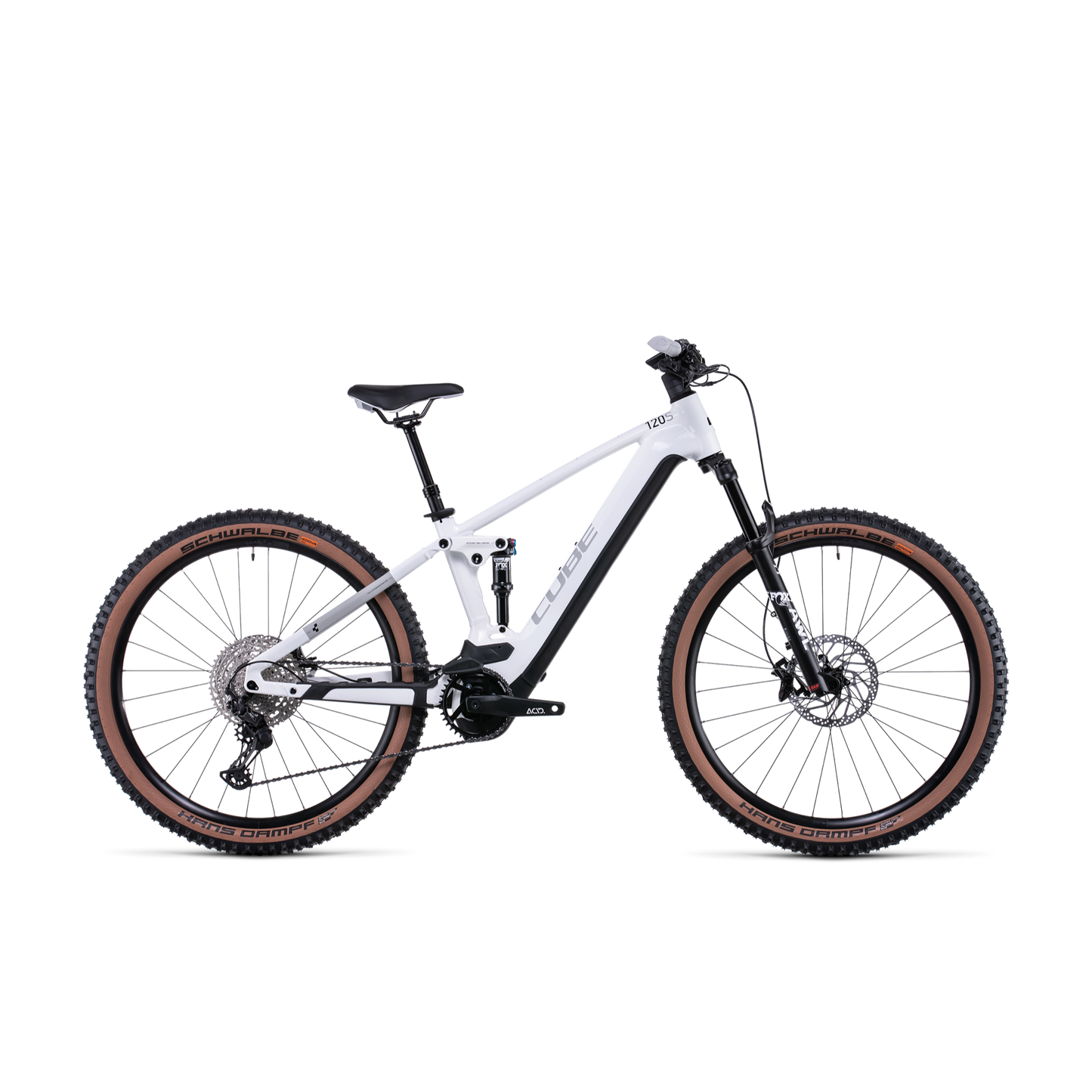 Cube Stereo Hybrid 120 SL 750 Electric Dual Suspension Mountain Bike White 'n' Grey