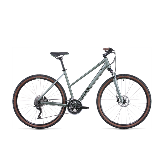 Cube Nature Pro Trapeze Hybrid Bike Silvergreen Black
