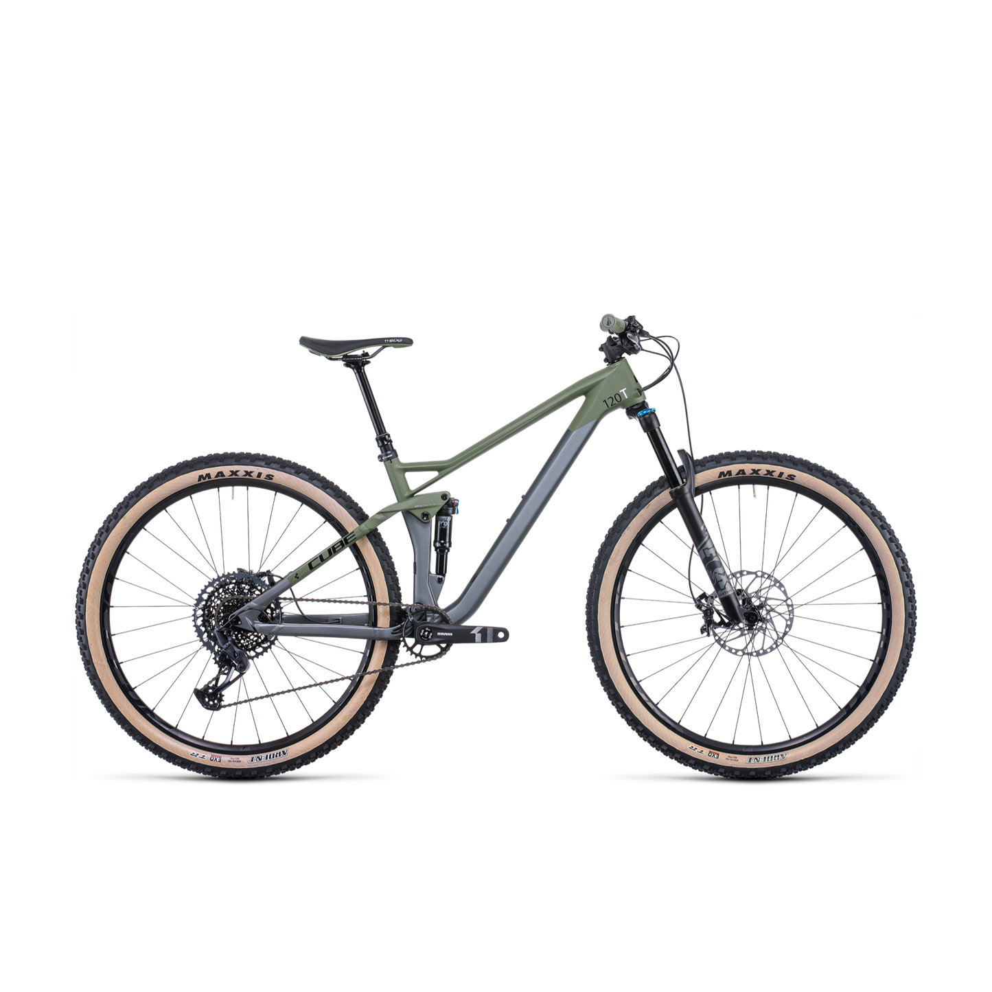 Cube Stereo 120 HPC TM 29'' Dual Suspension Mountain Bike Flashgrey Olive