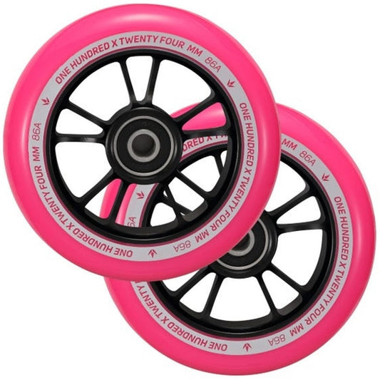 Envy 100mm Scooter Wheels (Pair) Black/Pink