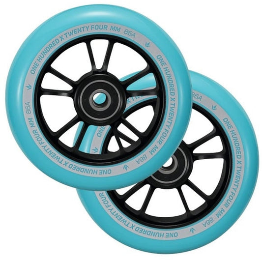 Envy 100mm Scooter Wheels (Pair) Black/Teal