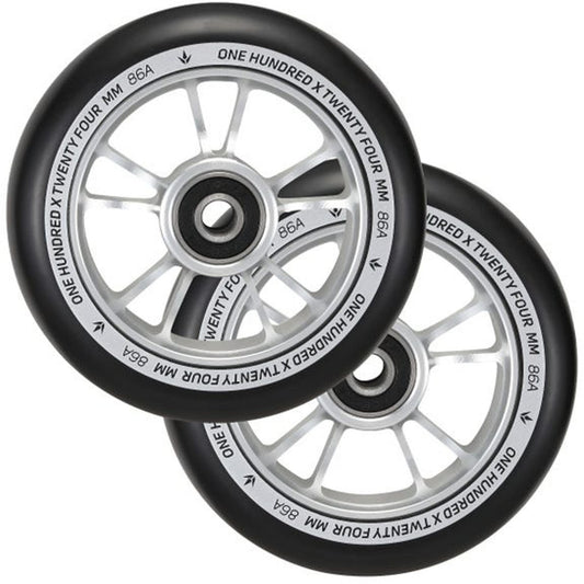Envy 100mm Scooter Wheels (Pair) Silver/Black