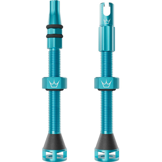 Peatys Holeshot Fast Flow Tubeless Valves (Pair) 60mm - Turquoise