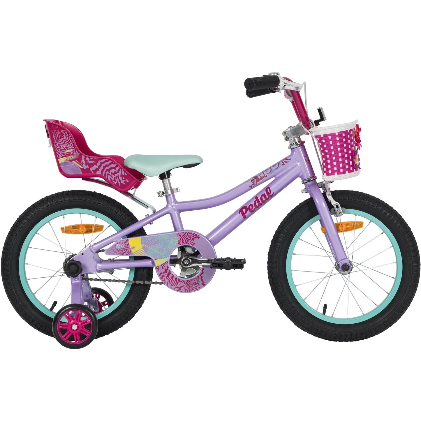 Pedal Hoot Alloy 16'' Kids Bike Lilac/Black