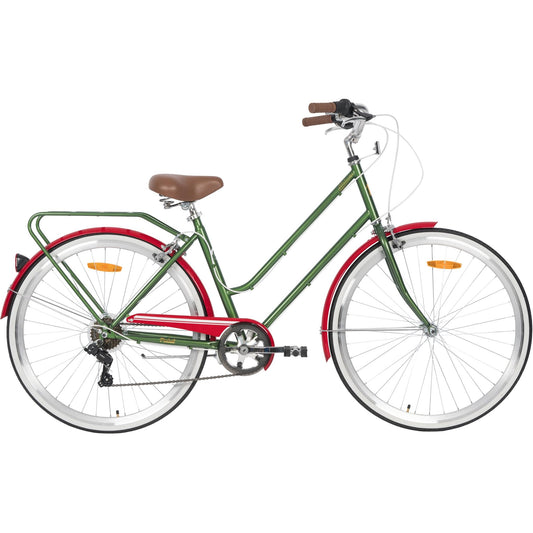 Pedal Uptown Classic Vintage Cruiser Bike Red & Green