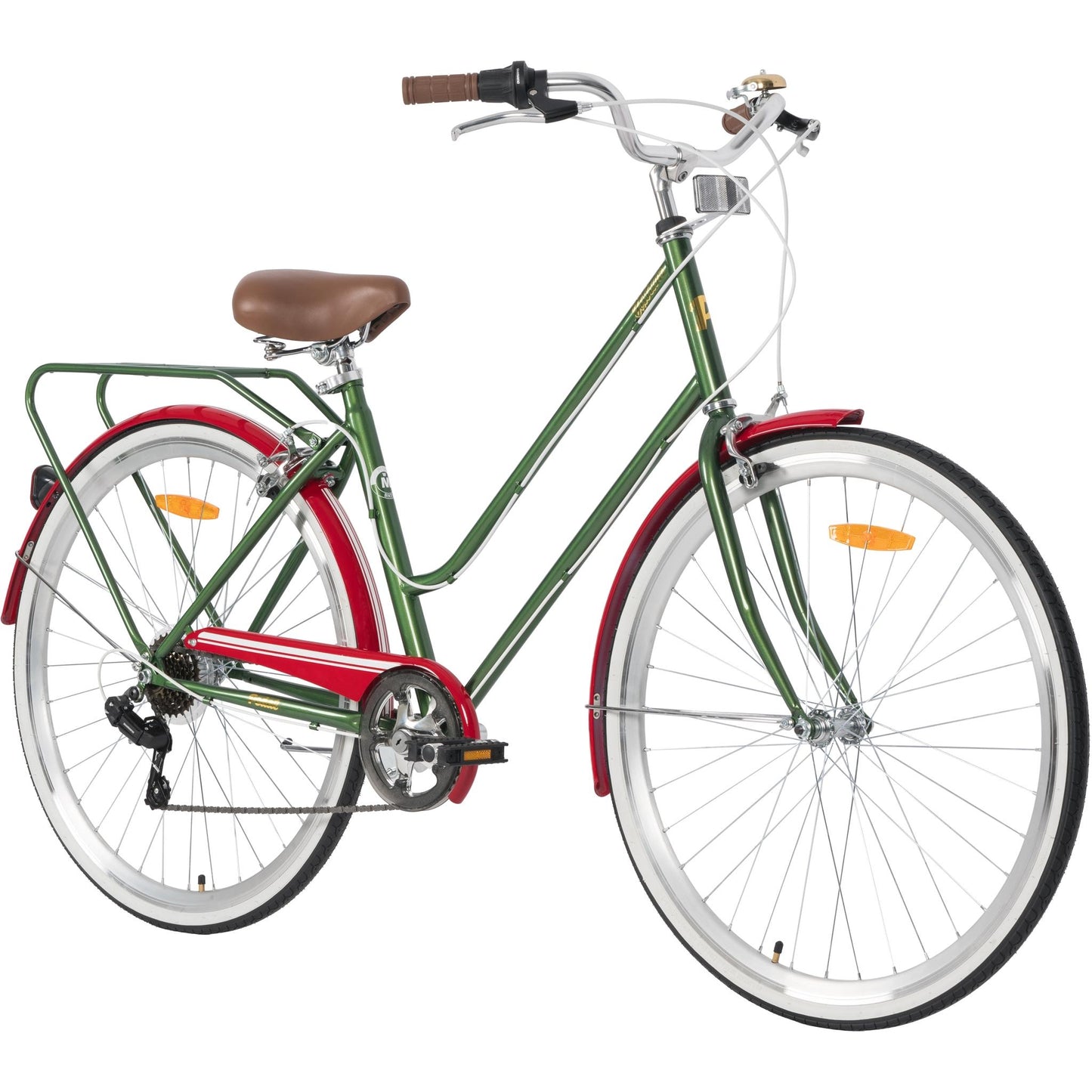 Pedal Uptown Classic Vintage Cruiser Bike Red & Green