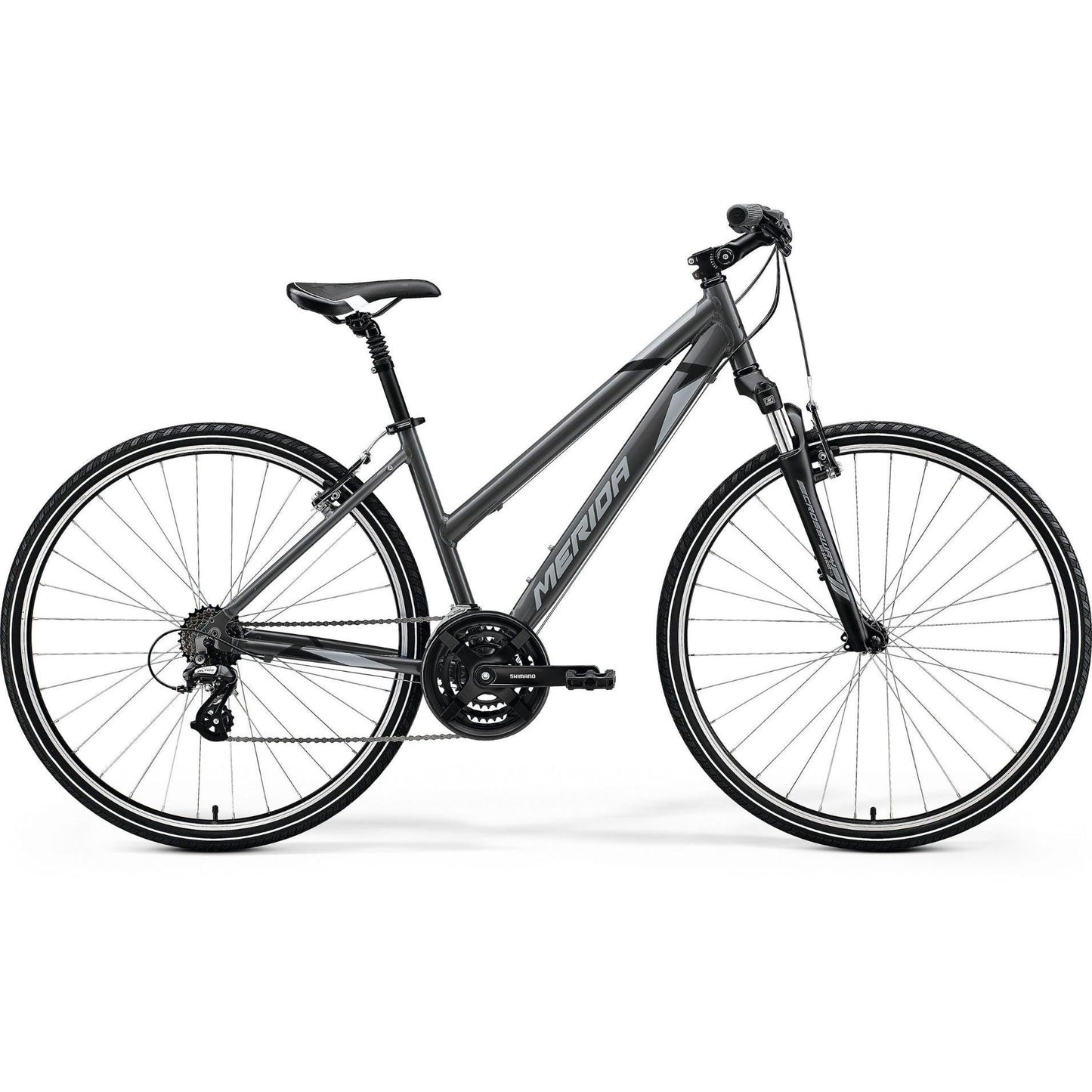 Merida Crossway 10 V Hybrid Bike Silk Anthracite/Grey/Black