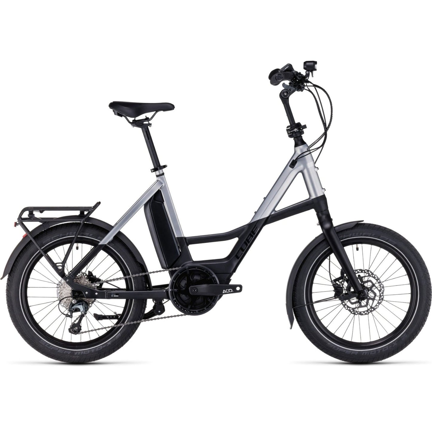 Cube Compact Sport Hybrid 500 Compact Electric Bike Black Polar Silver/Black