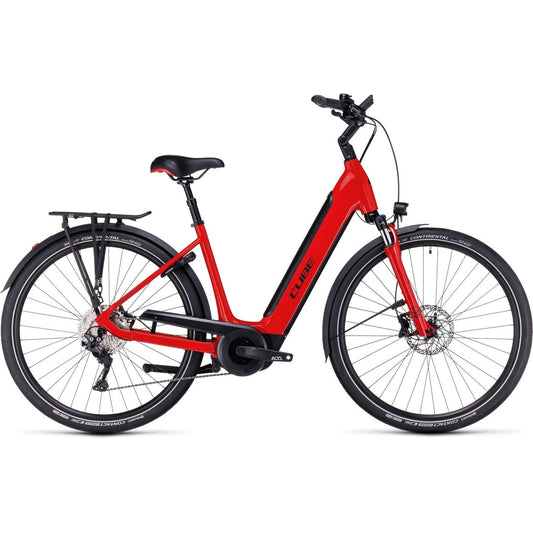 Cube Supreme Sport Hybrid Pro 500 Easy Entry Electric Hybrid Bike Red'n'Black