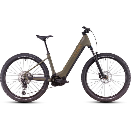Cube Reaction Hybrid Pro 600Easy Entry Electric Hardtail Mountain Bike Dustyolive'n'Gold
