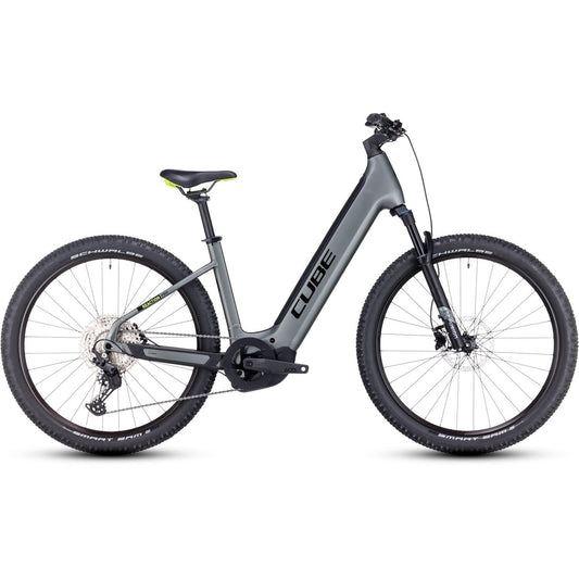 Cube Reaction Pro 625 Easy Entry Electric Hardtail Mountain Bike 625Wh Battery Flashgrey'n'Green