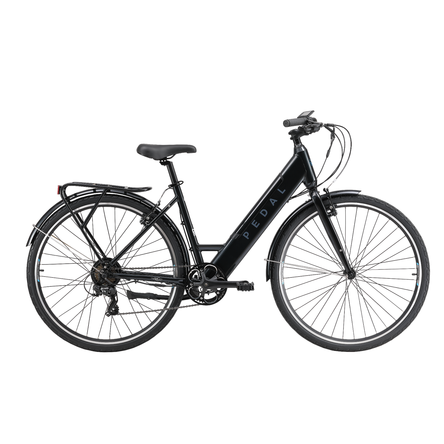 Pedal Lightning 700c Step Through Electric Hybrid Bike Black