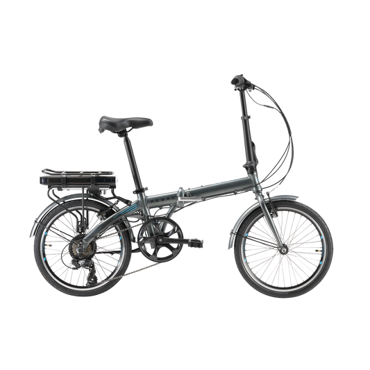 Pedal Dynamo Folding Electric Bike Grey Blue