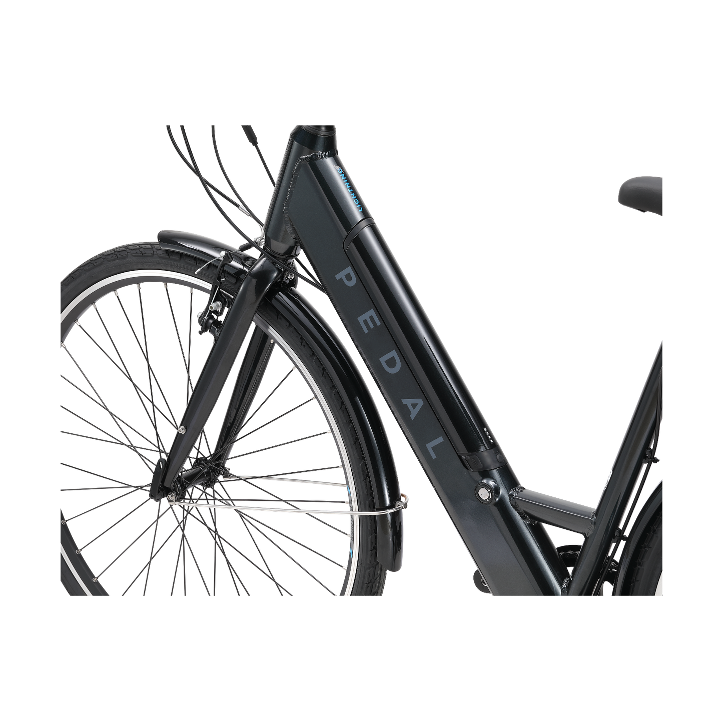 Pedal Lightning 700c Step Through Electric Hybrid Bike Black