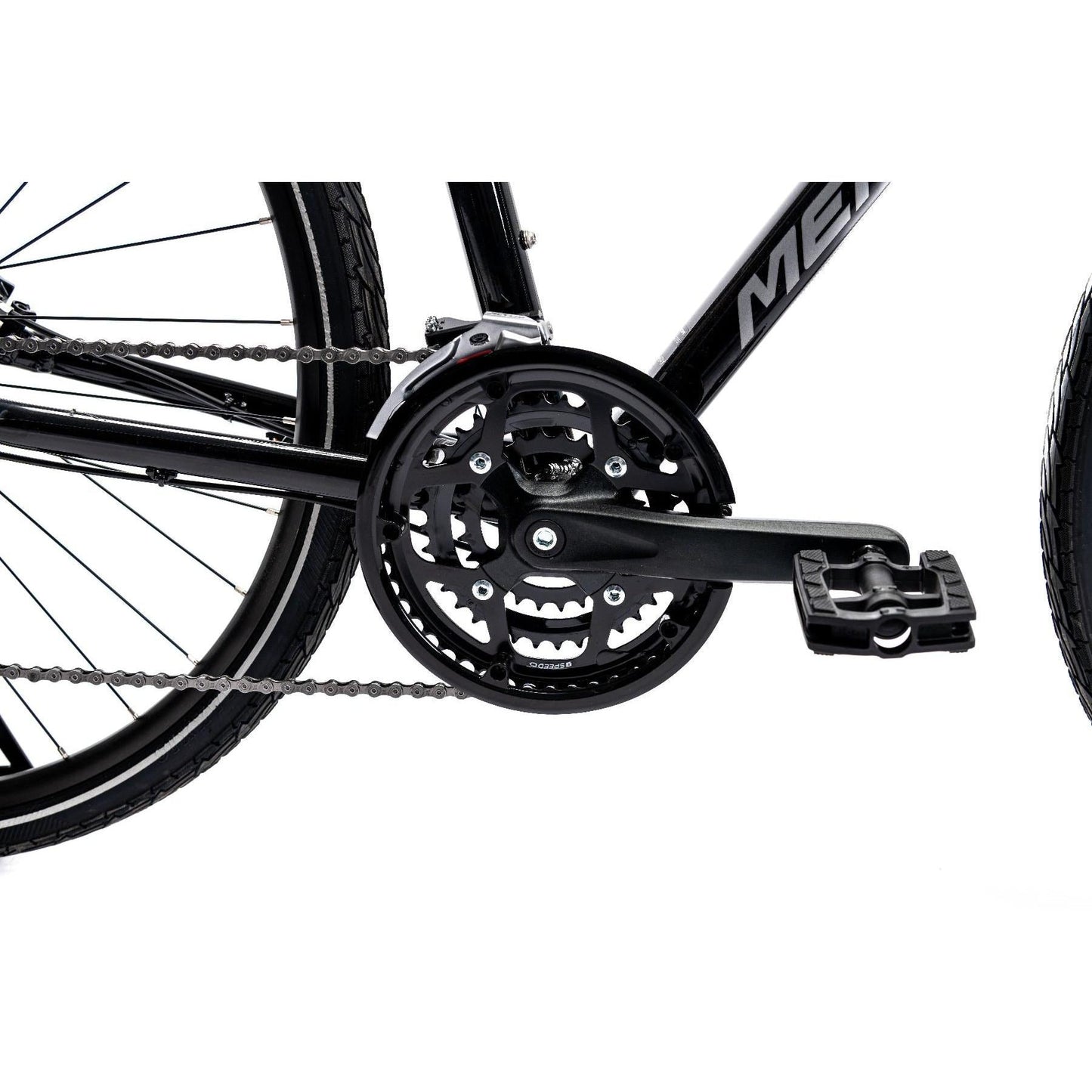Merida Crossway 100 Hybrid Bike Glossy Black/Matt Silver