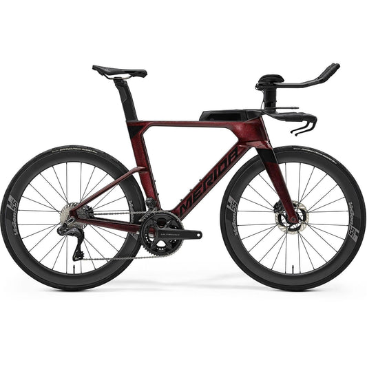 Merida Time Warp Tri Limited Drop Bar Road Bike Burgundy Red/Black
