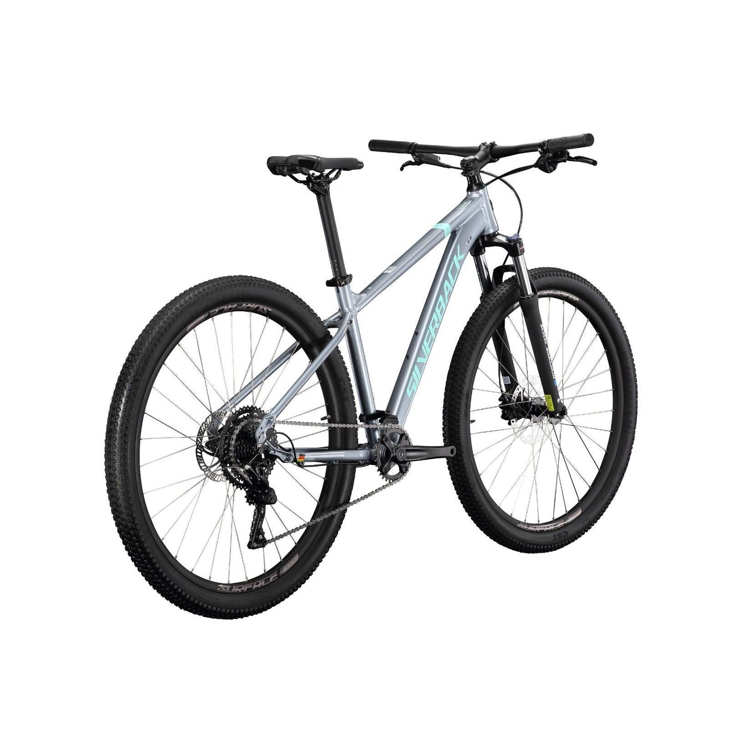 Silverback Splash Comp 29'' Hardtail Mountain Bike Silver/Teal