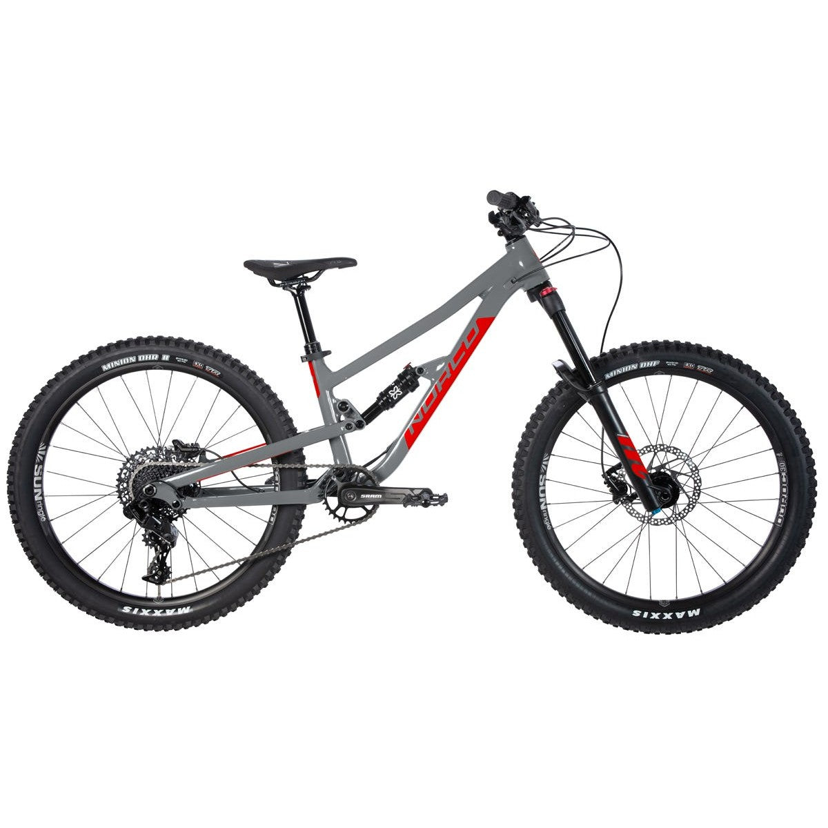 Norco Fluid 4.2 FS Mountain Bike Charcoal Grey/Candy Apple Red