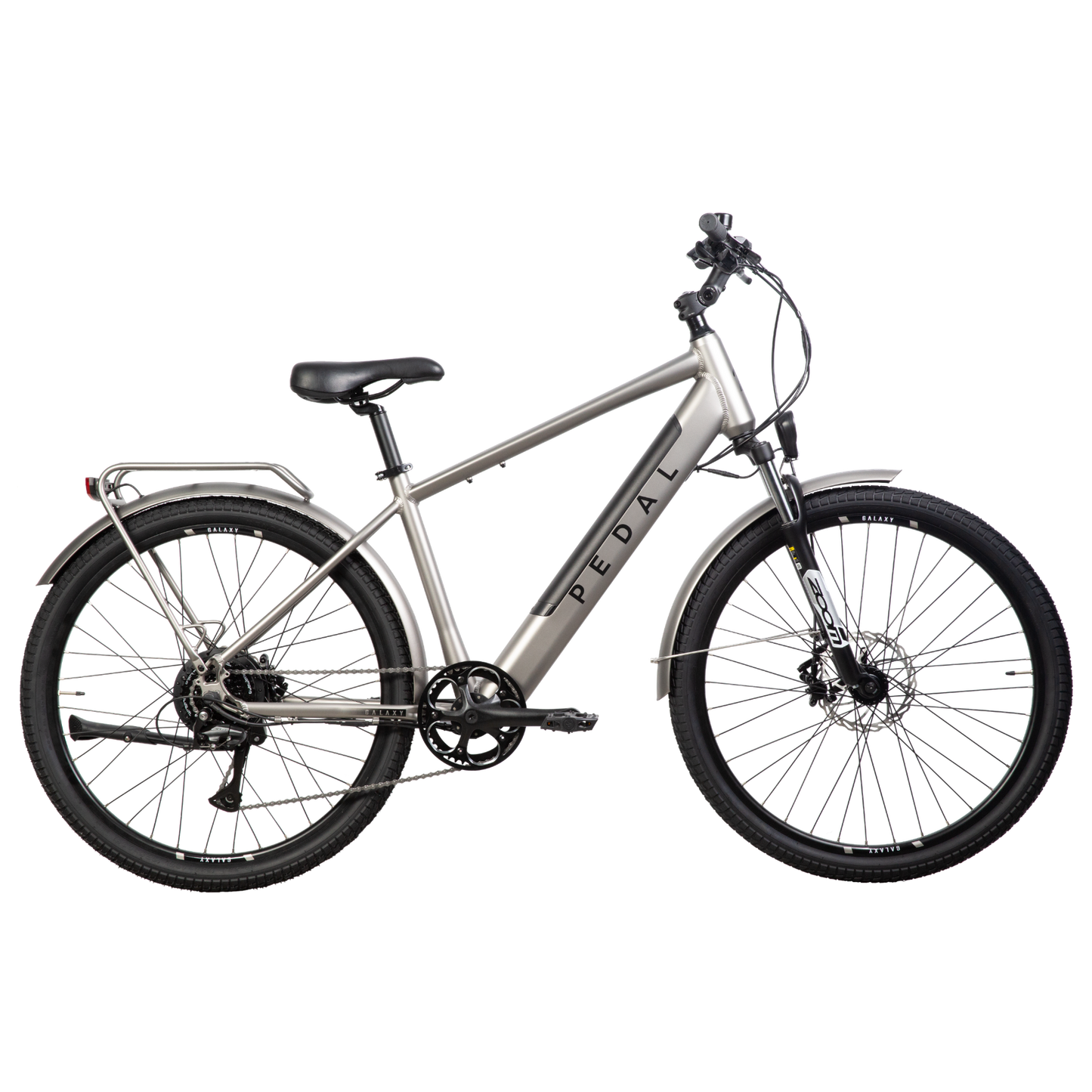 Pedal Galaxy PLUS 27.5'' Electric Hybrid Bike Platinum Silver
