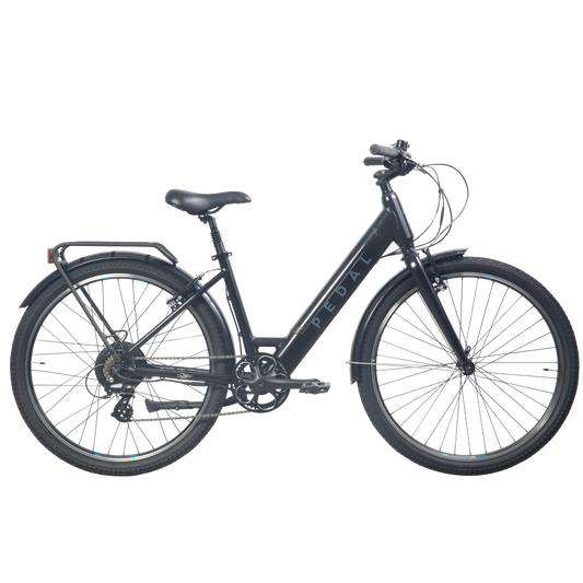 Pedal Lightning PLUS 27.5'' Step Through Electric Hybrid Bike Pearl Black