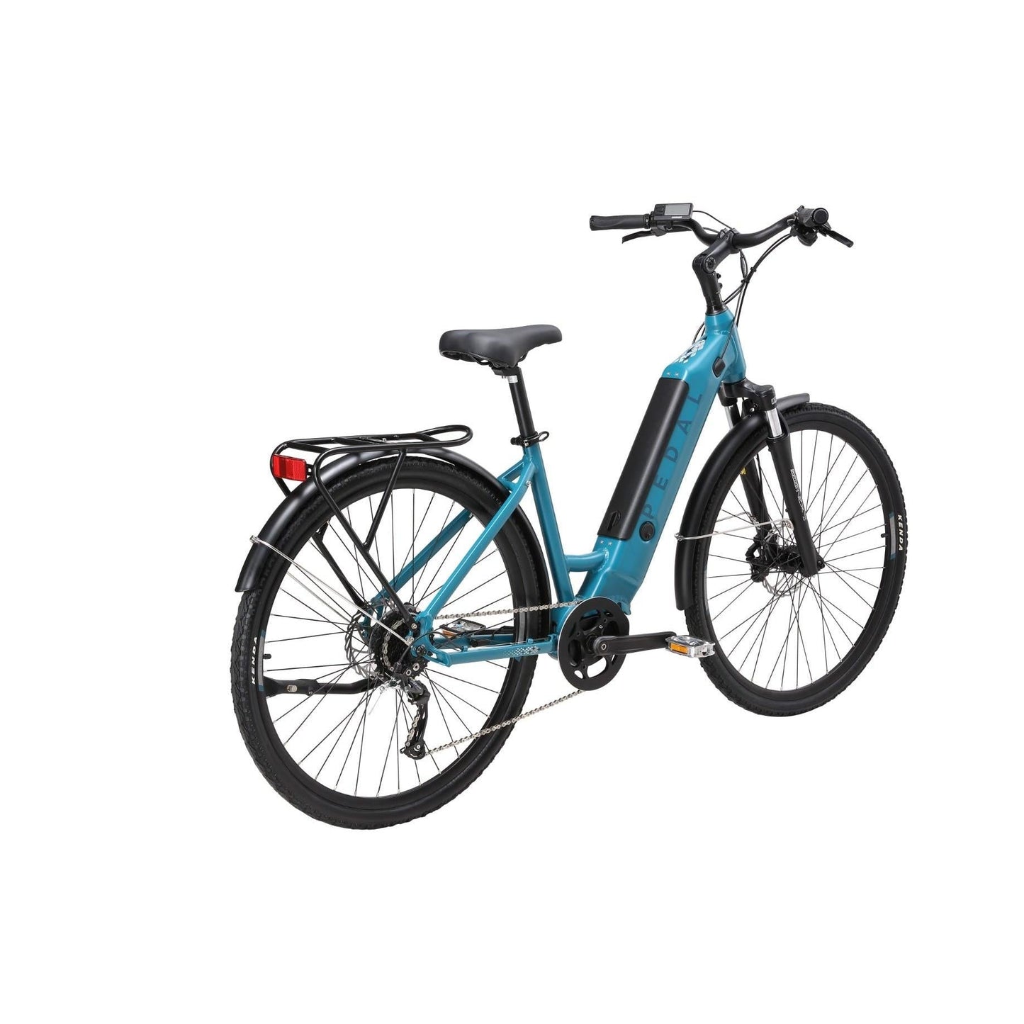 Pedal Falcon 700c 375Wh Step Through Electric Hybrid Bike Teal