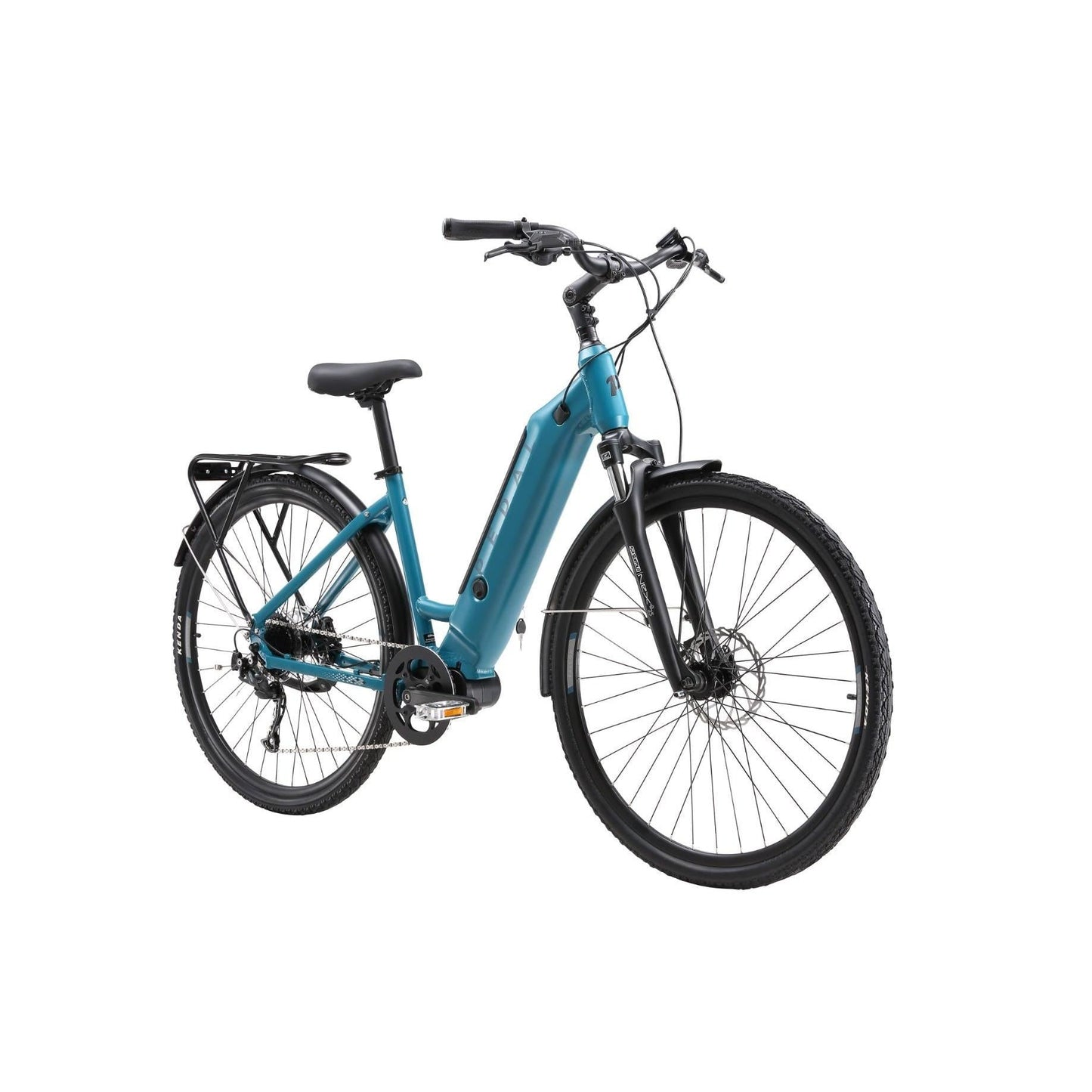 Pedal Falcon 700c 375Wh Step Through Electric Hybrid Bike Teal