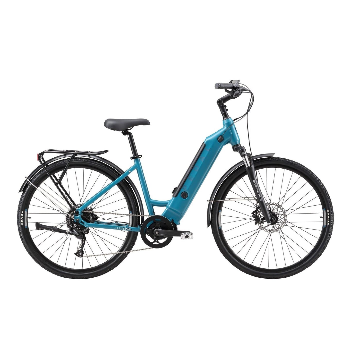 Pedal Falcon 700c 375Wh Step Through Electric Hybrid Bike Teal