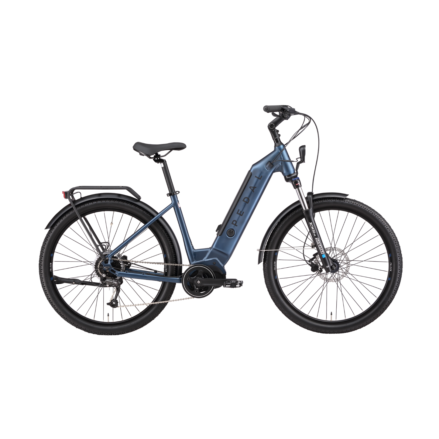 Pedal Falcon 3 Step Through Electric Hybrid Bike Dark Blue