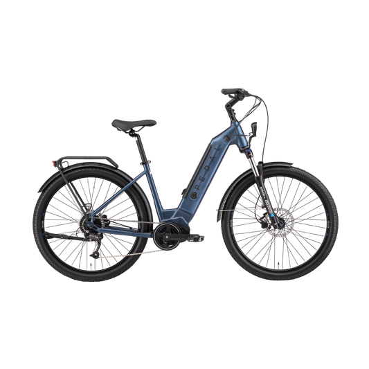 Pedal Falcon 3 Step Through Electric Hybrid Bike Dark Blue