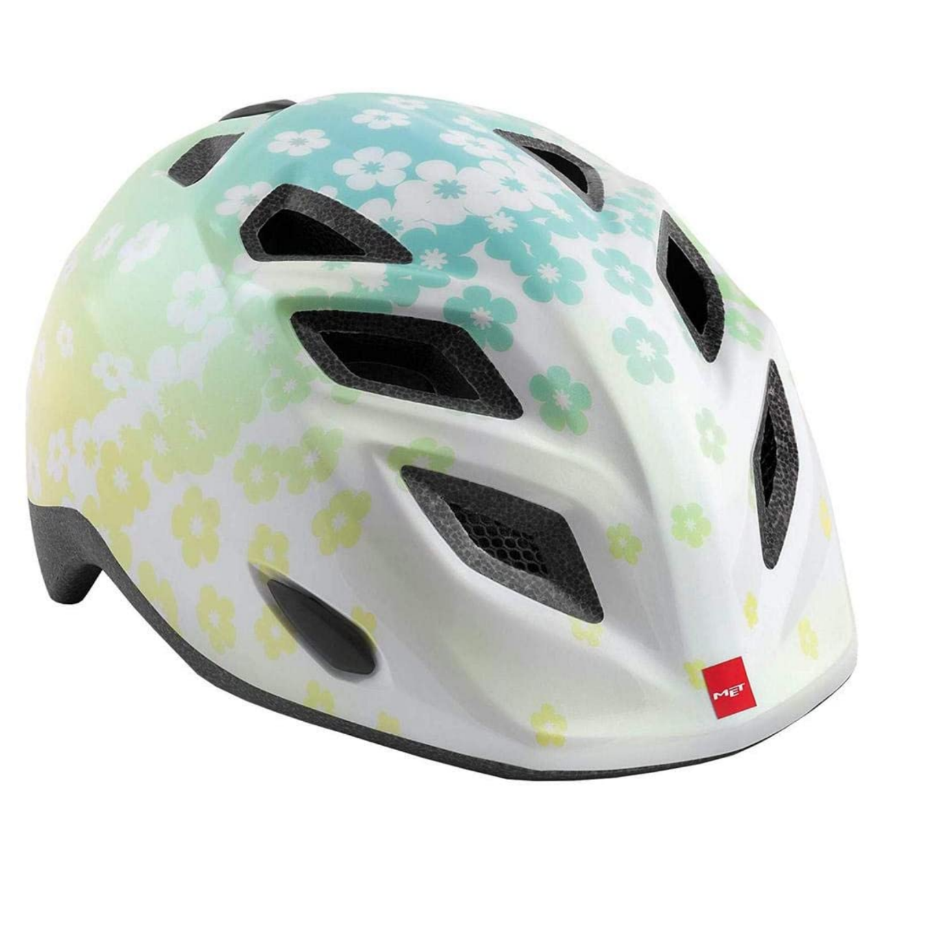 MET Elfo/Genio White Flowers/Glossy Stars Girls Helmet