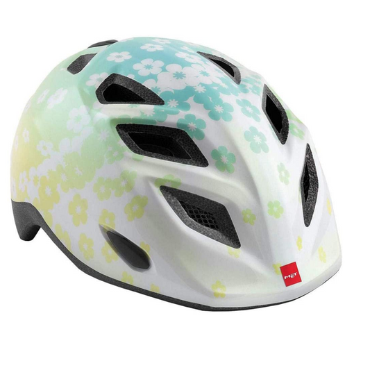 MET Elfo/Genio White Flowers/Glossy Stars Girls Helmet