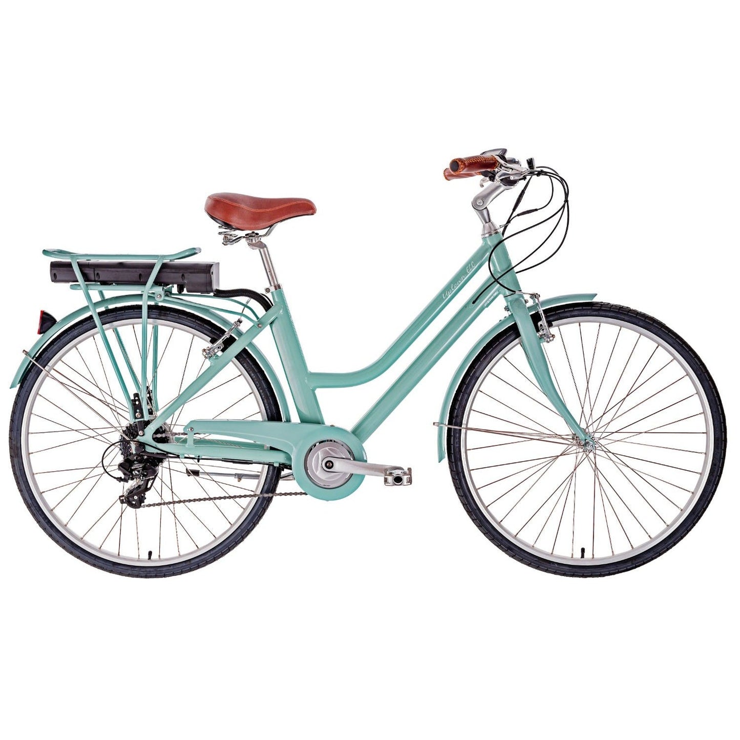 Pedal Uptown ELC Electric Vintage Cruiser Bike Sage/Black