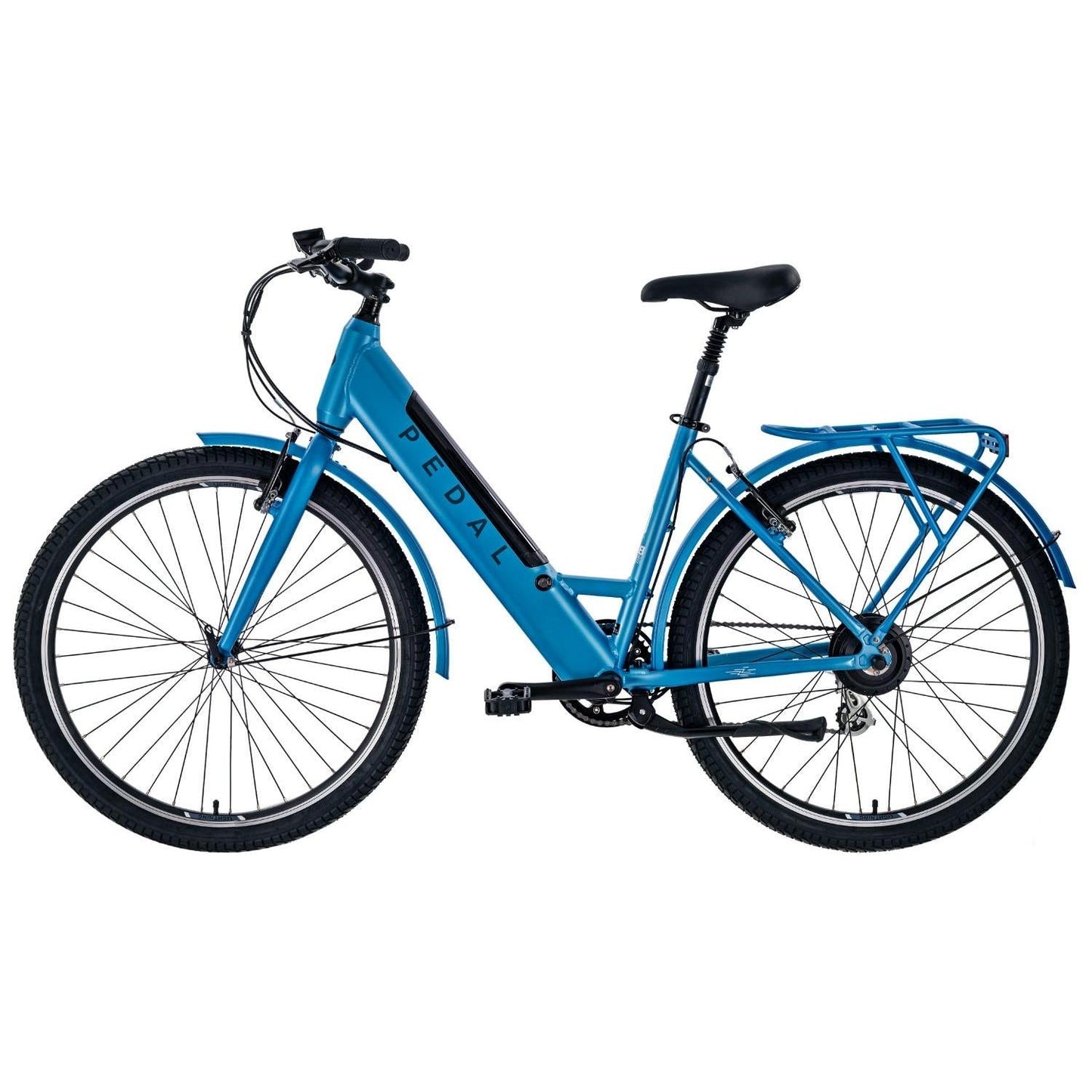 Pedal Lightning 27.5'' Step Through Electric Hybrid Bike Light Blue