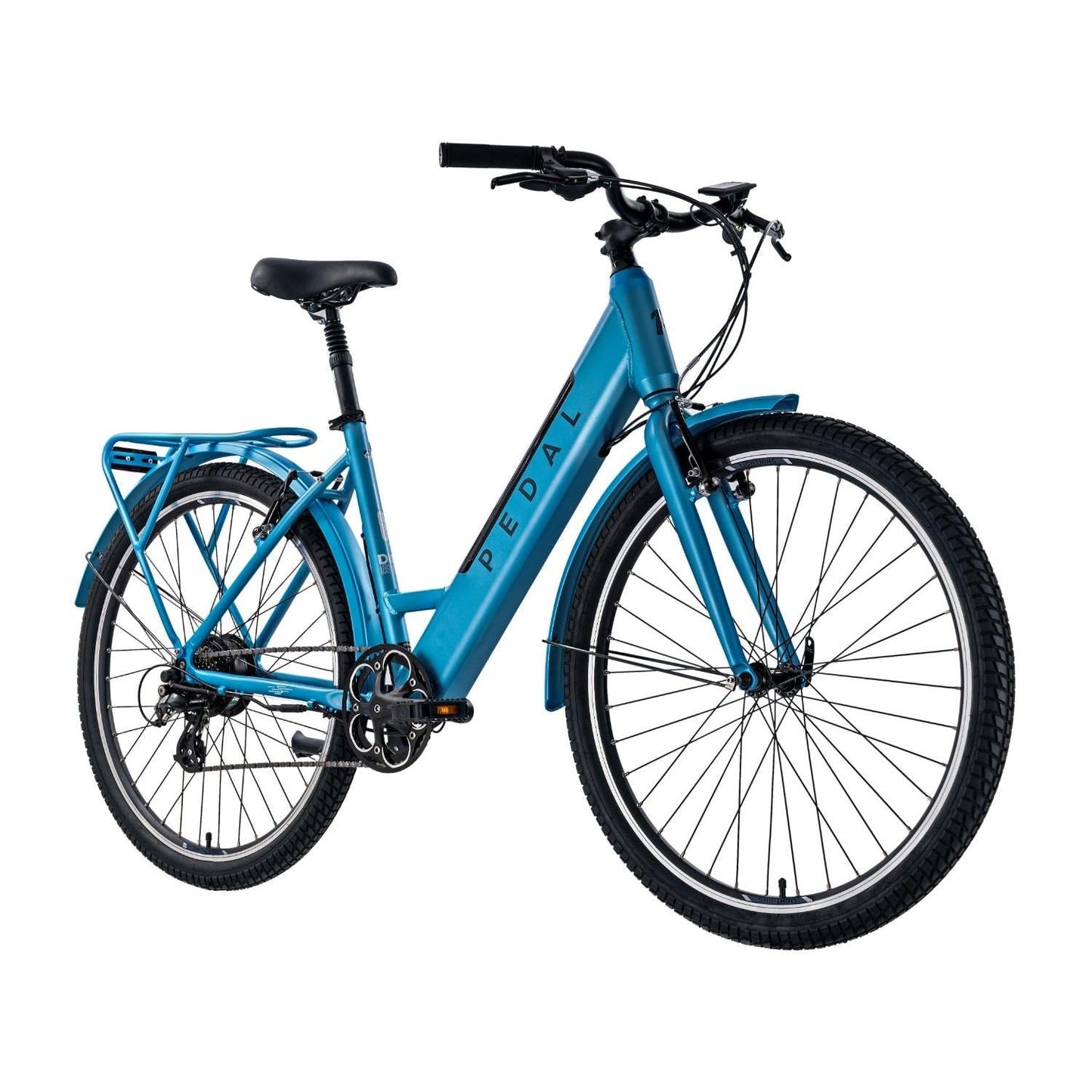 Pedal Lightning 27.5'' Step Through Electric Hybrid Bike Light Blue