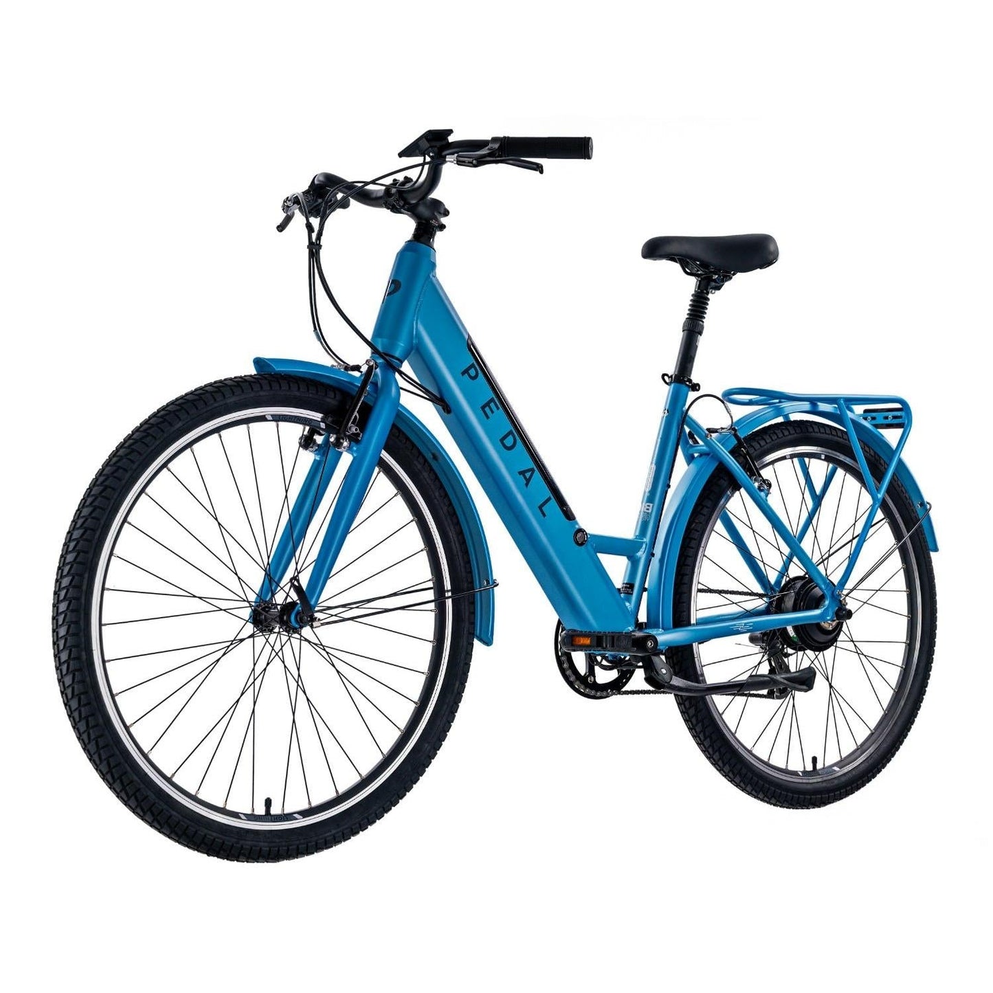Pedal Lightning 27.5'' Step Through Electric Hybrid Bike Light Blue
